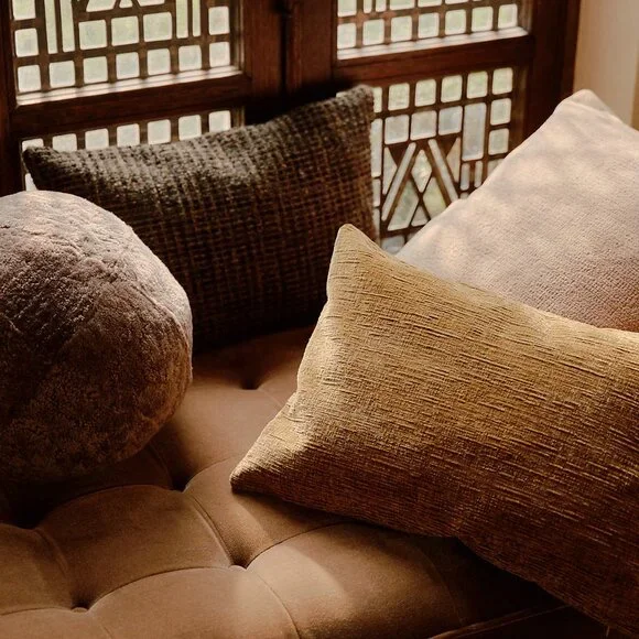 Discontinued Athena Calderone Crate and Barrel Aurea Chenille Throw Pillows x2 - Picture 3 of 6